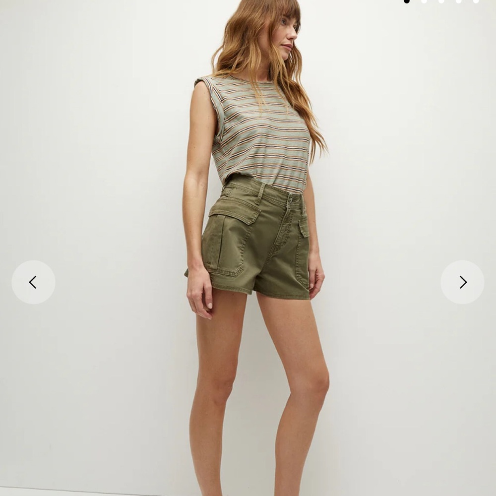 Veronica Beard East Tie Waist Shorts in Army Green